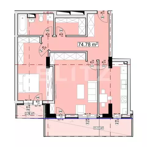 Apartament, 2 camere, 89 mp