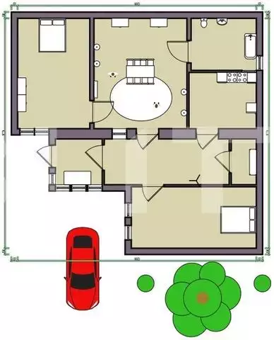 Apartament de 3 camere la curte comuna , km 0!