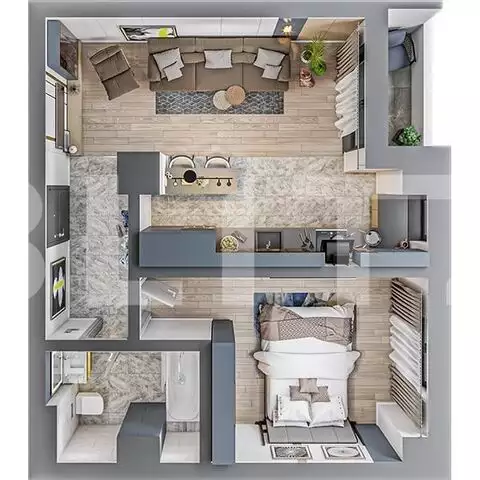 Apartament 2 camere 46.93 mp, zona exclusivista Tatarasi Sud