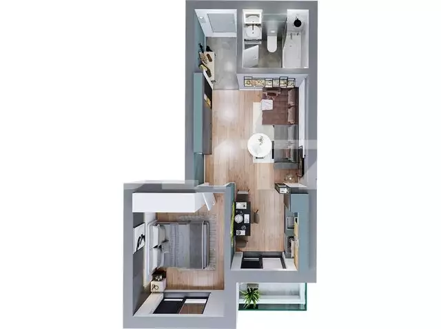 Apartament 2 camere, 42.41 mp, Dacia