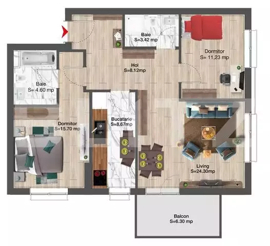 Apartament 3 camere in complex rezidential premium, 102 mp, zona exclusivista Viticultori