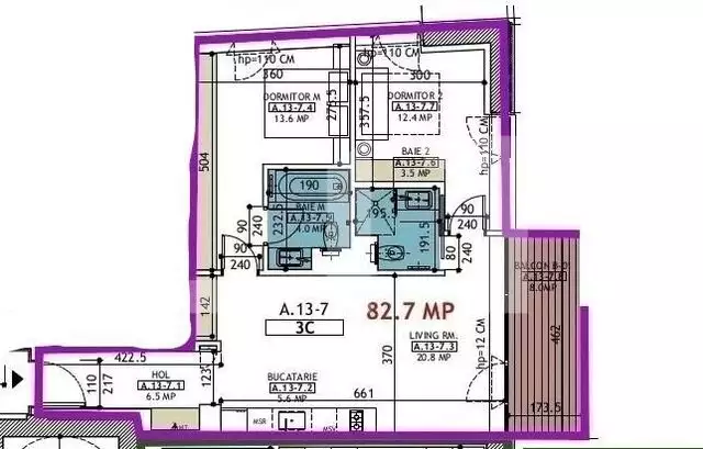 Apartament 3 camere, 82,70 mp, terasa 8 mp, zona Barbu Vacarescu