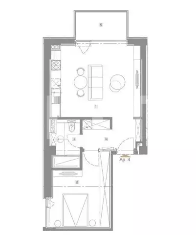 Apartament Lux, 2 camere, 48,8 mp, terasa 4,7 mp, Aviatiei