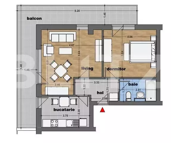 Apartament 2 camere, 74,80 mp, zona exclusivista Pallady 