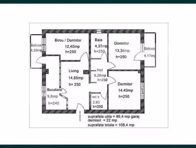 Apartament 4 camere, 86 mp + garaj de 22 mp, centrala termica, zona Fratelia