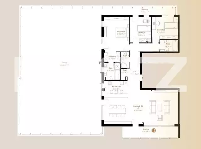 Apartament 4 camere, 139,36 mp + terasa 228,31 mp, zona Vivo 