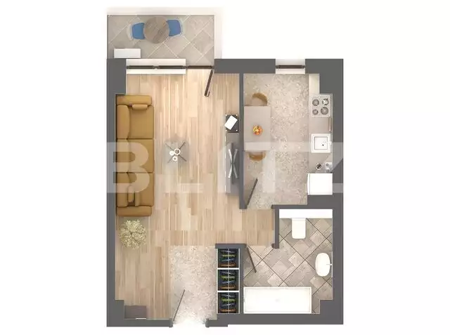 Apartament 1 camera, 40.24mp, etaj intermediar, zona Nicolina 