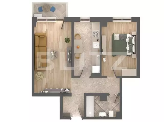Apartament 2 camere, decomandate, 57.91mp, zona Nicolina