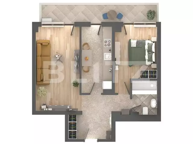 Apartament 2 camere, decomandate, 65.44 mp, zona Nicolina