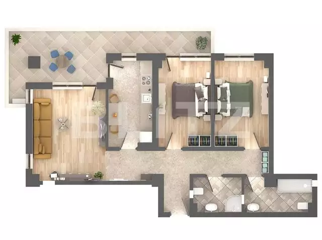 Apartament 3 camere, 99.91 mp, decomandat, Zona Nicolina