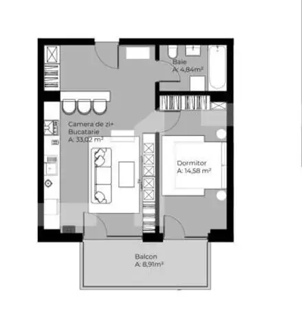 Apartament 2 camere, 52 mp, ansamblu premium, Iulius Mall
