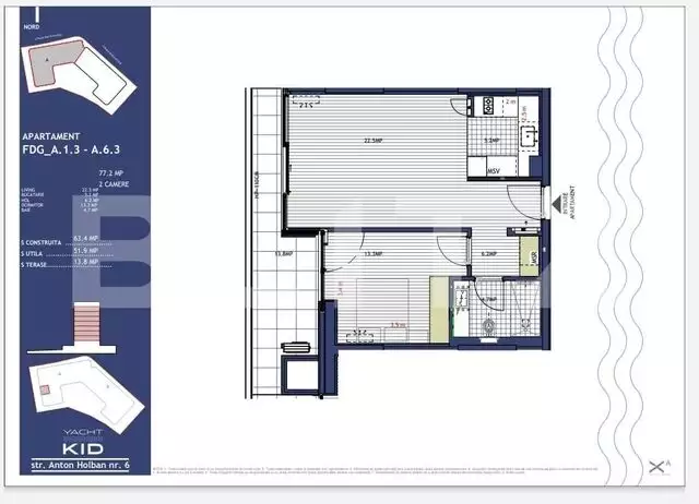 Apartament 2 camere, 52 mp utili, 14 mp terasa, Aviatiei