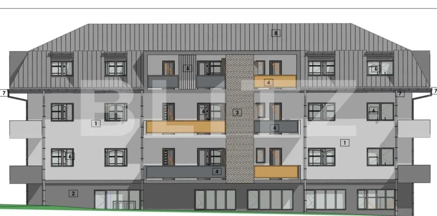 Apartament de 2 camere, 44,34 mp utili, zonă verde, in Apahida