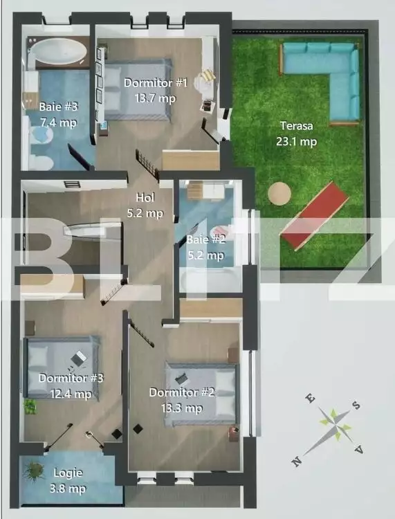 Duplex 4 camere finalizat, 120 mp, gradina, zona Valea Chintaului