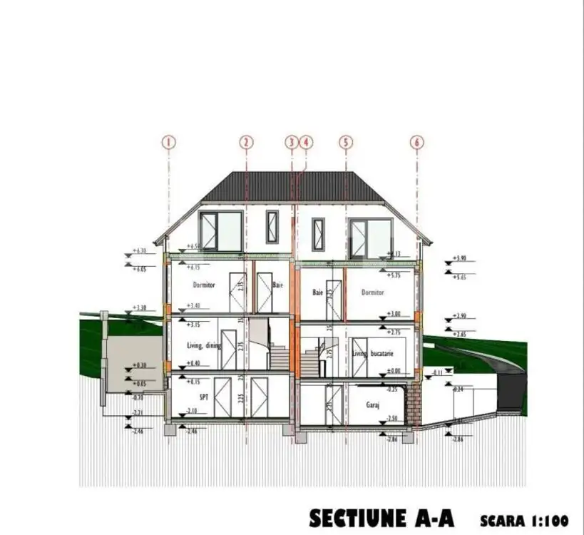 2 Unitati, Duplex semifinisat, zona Dambul Rotund, priveliste spre oras