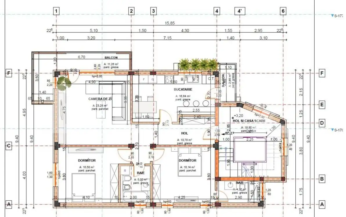 Apartament 3 camere decomandat, 110mp, Brazda, zona Consul