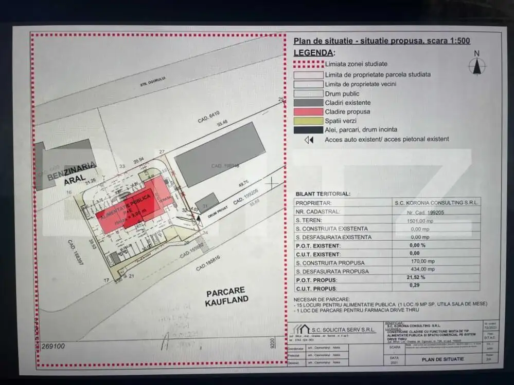 Teren intravilan, zona Kaufland Nufarul cu autorizatie constructie Drive Thru