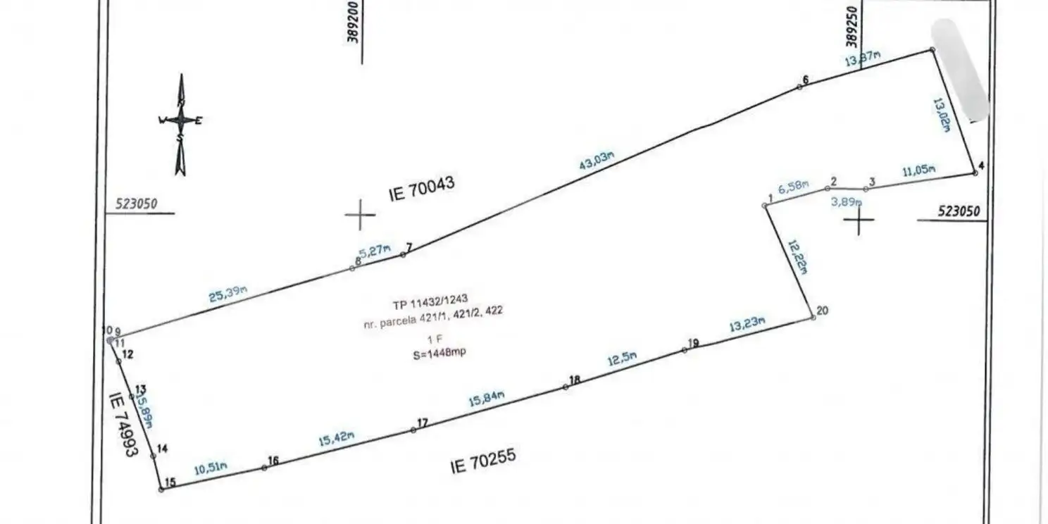 Teren intravilan 1400mp, sat Tibru - Cricau