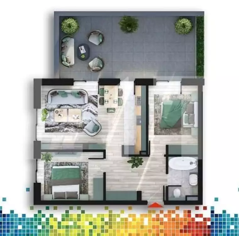 Apartament 3 camere, TVA inclus, terasa, zona Iris