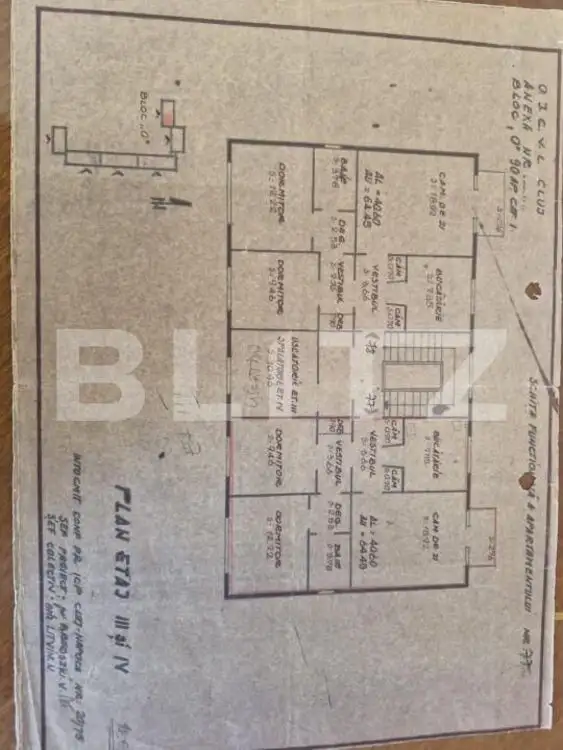 Apartament 3 camere, decomandat, 64mp, strada Narciselor din Turda 