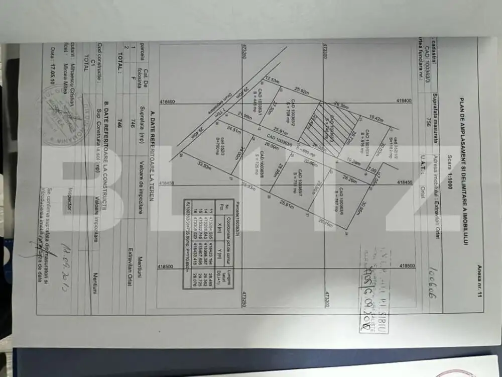 Teren extravilan, trei parcele în suprafață totală de 1753 mp, Orlat