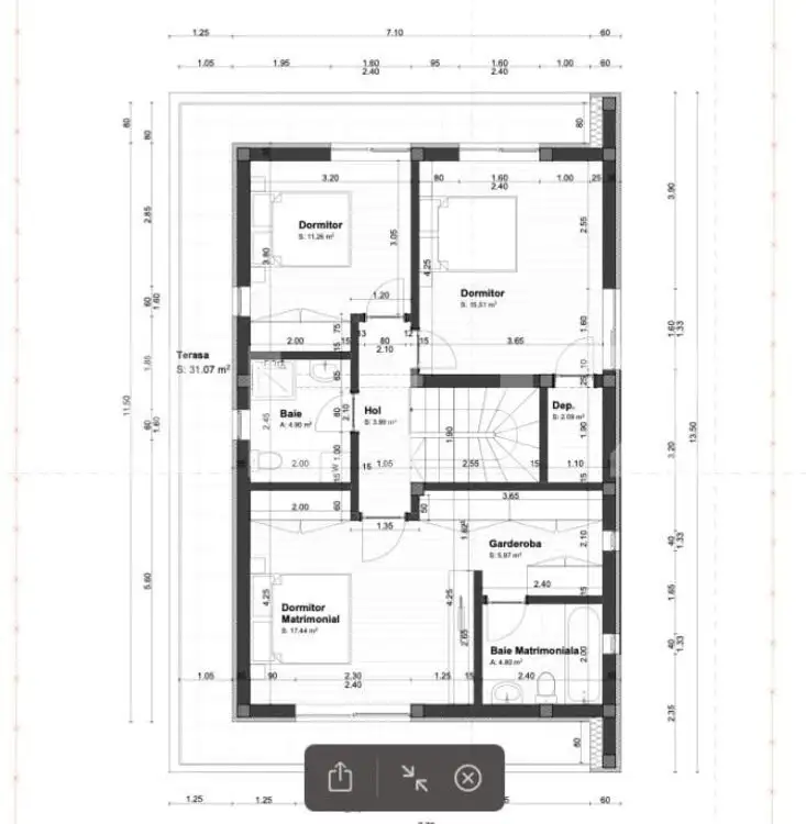 Casa individuala | 5 camere | D + P + E | 186 mp. | Teren 415 mp