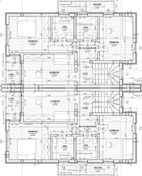 Duplex pe 3 niveluri, 4 camere, predare semifinisat, 183 mp, 300 teren, Chinteni 