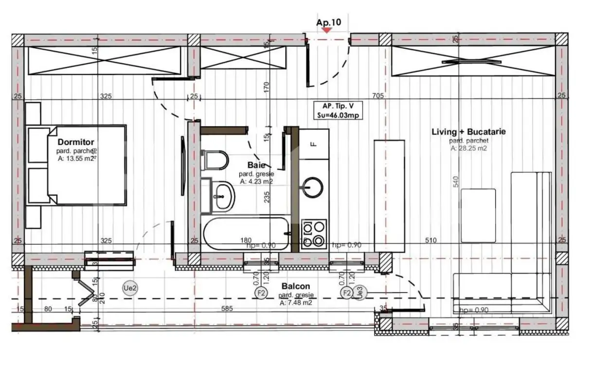 Apartament spatios de 2 camere, panorama, ansamblu rezidential nou, 