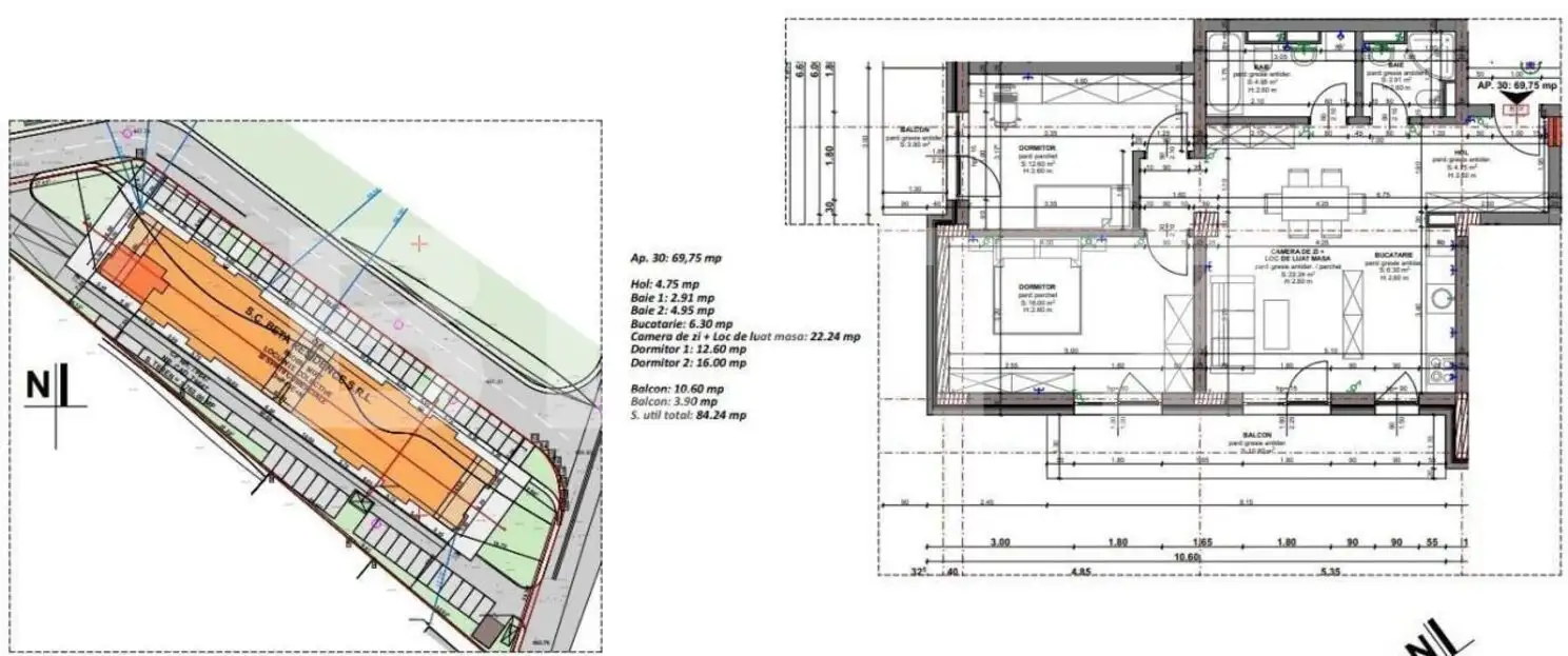 Proiect nou! Apartament 3 camere, 70 mp, 2 bai, 2 balcoane, Beta Residence