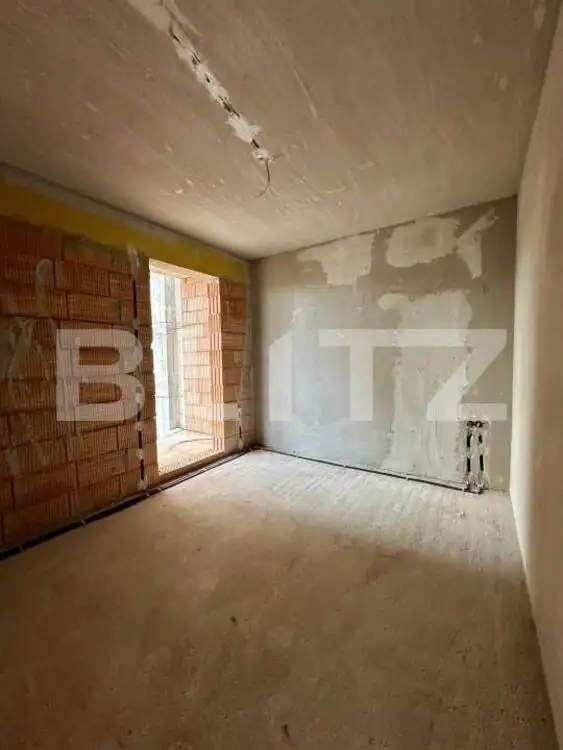 Apartament semifinisat, 2 camere, etaj interemediar, bloc nou 