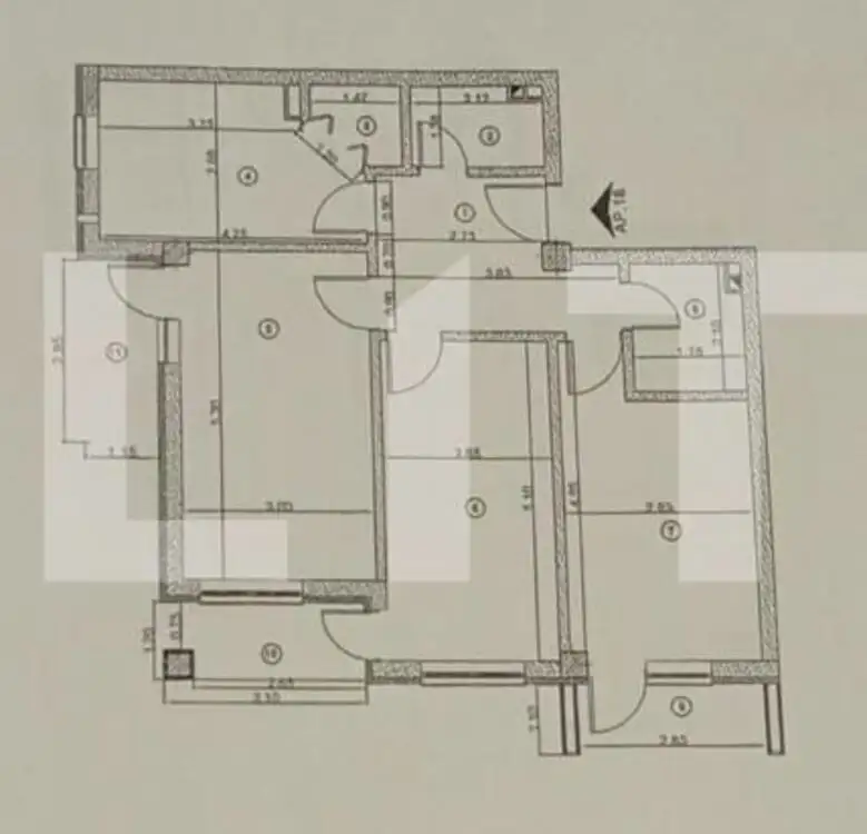 Apartament cu 3 camere și priveliște panoramică, parcare, Sud, 3 balcoane