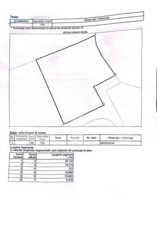 Teren intravilan, 743 mp, 30 ml front la drum, Cheile Baciului