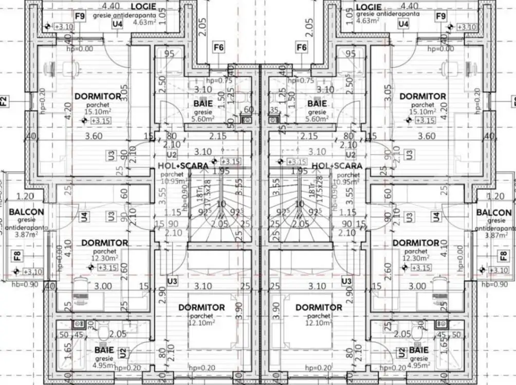 Duplex de vanzare 120 mp, 300 teren, Chinteni 