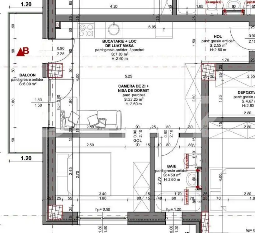 Apartament 2 camere, 37 mp, etaj intermediar, CF, garaj, Beta Residence