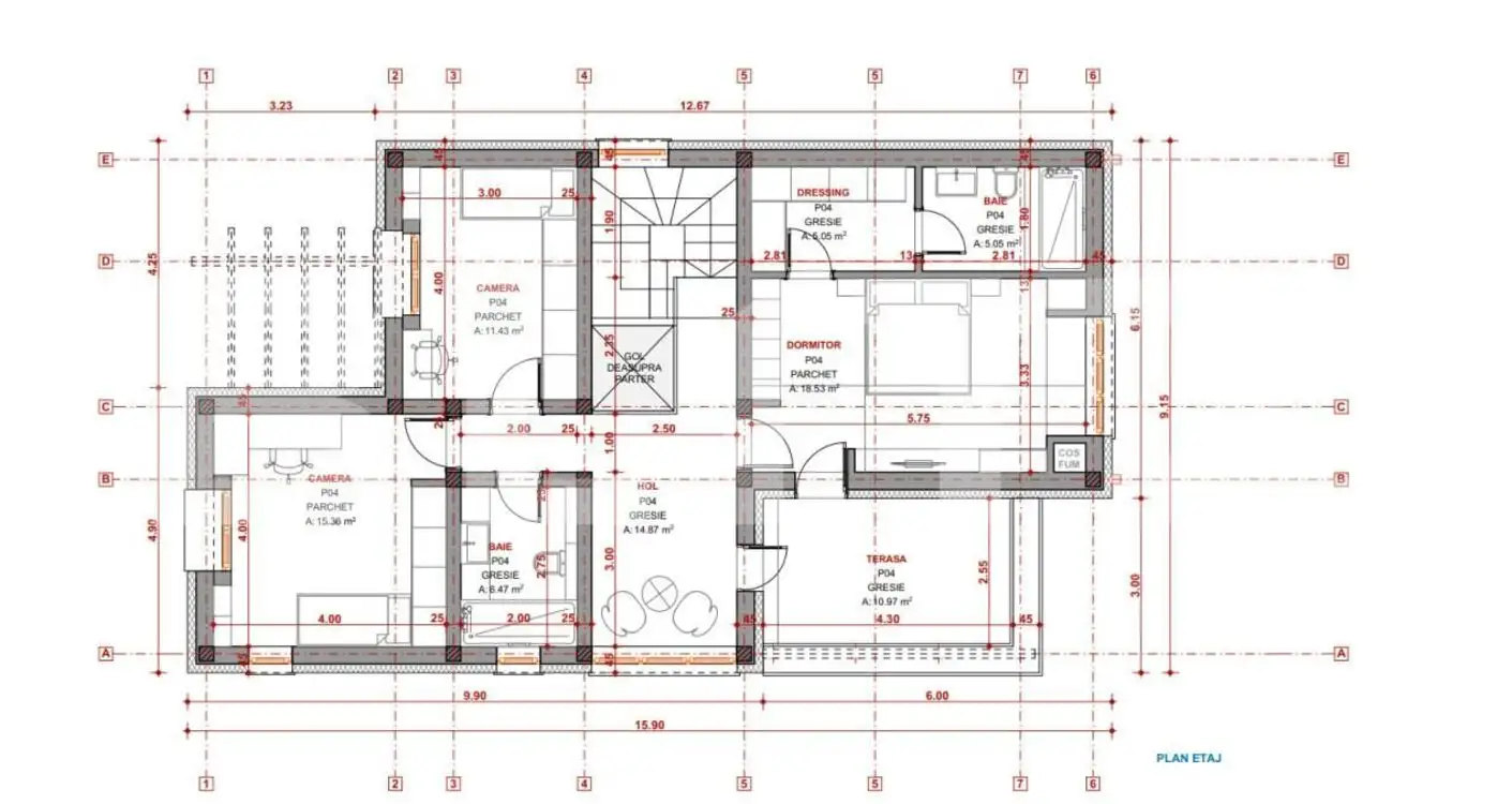 Casă individuală, 6 camere, teren 958 mp, în Chinteni