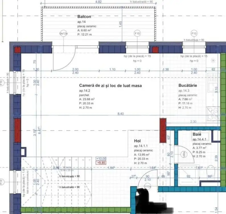 Apartament 3 camere, 94mp, 2 bai, parcare, bloc nou, zona Iris