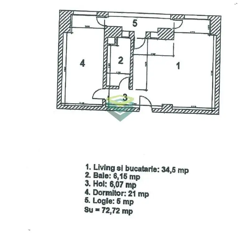 Piata Unirii- Splai, apartament cu 2 camere de vanzare, 84 mp