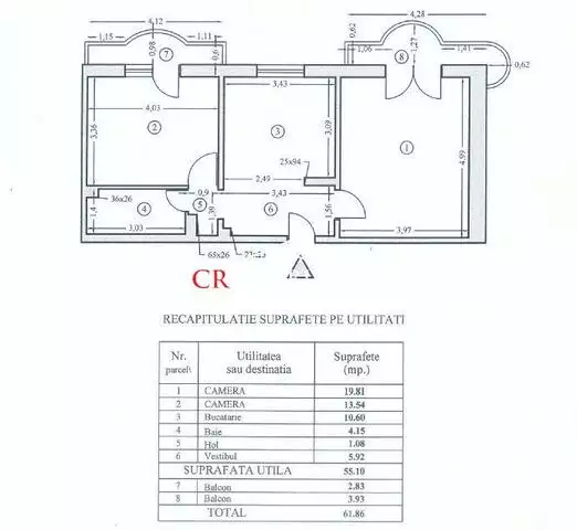 Vanzare apartament 2 camere Timpuri Noi