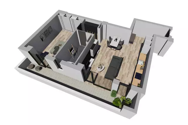 Apartament cu 2 camere - SemiDecomandat - Complex Nou in Giroc - ID V1665