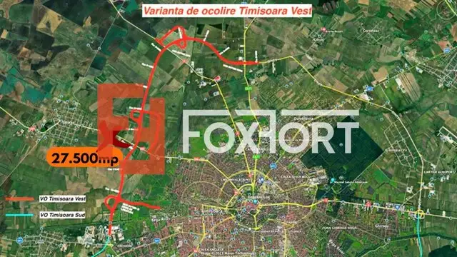Teren extravilan 27.500 mp de vanzare in Timisoara-Zona Exterior Vest Mehala