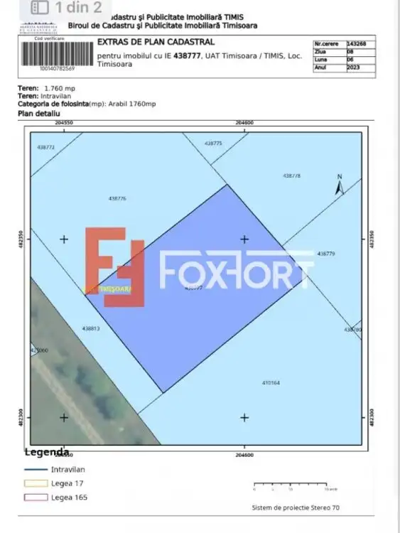 Teren intravilan 3546 mp, ideal pentru dezvoltare, S+P+2E+M, Torontalului