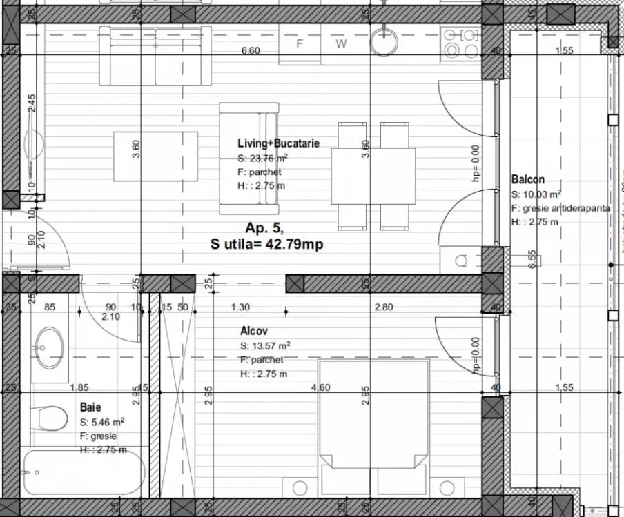 Apartament cu 2 camere in Giroc, Cartier Planete - ID V2829