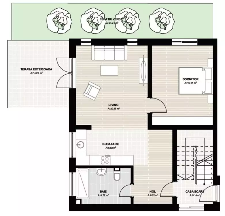 Comision 0% Apartament 2 camere, parter, terasa, 60mp - Dumbravita - ID V5098