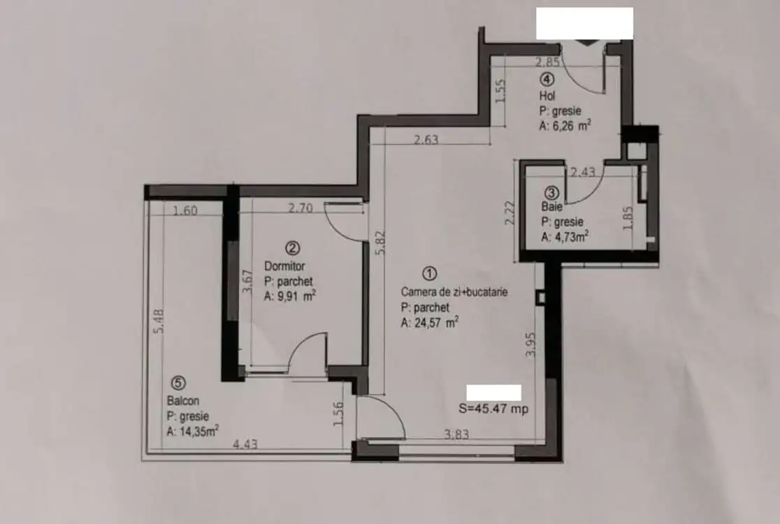 Apartament 2 camere cu CF, bloc nou, terasa, parcare, Soporului