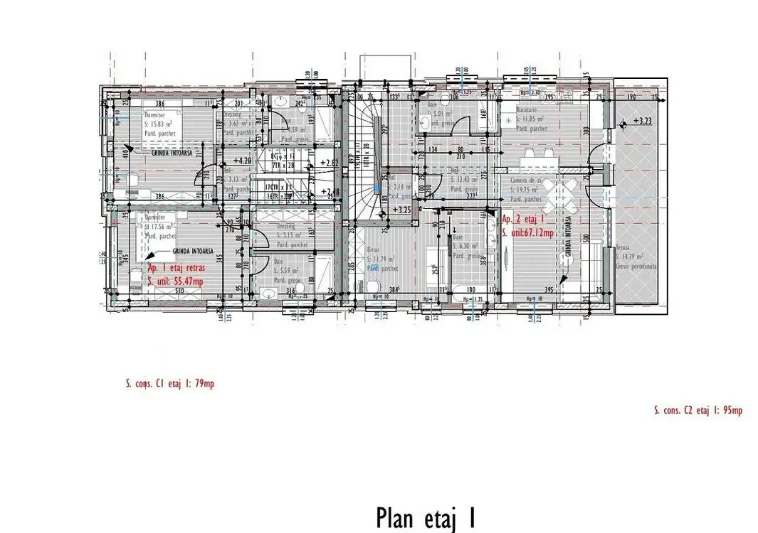 Apartament de 3 camere, deosebit, pe 2 nivele, 105 mp,  Gheorgheni