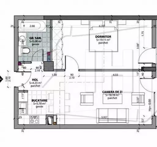 Apartament 2 camere, etaj 1, parcare subterana, zona Corneliu Coposu