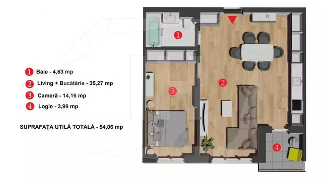Apartament 2 camere, parcare, semifinisat ,imobil nou, zona VIVO