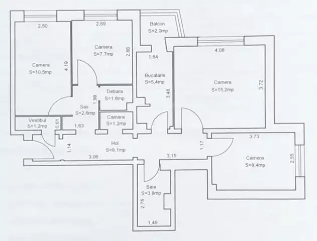 Apartament 4 camere, decomandat, Manastur