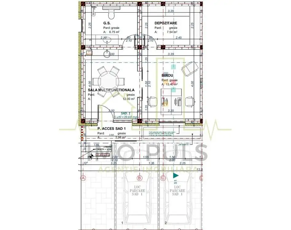 SAD. 2 locuri de parcare. Vila noua. Pretabil afacere
