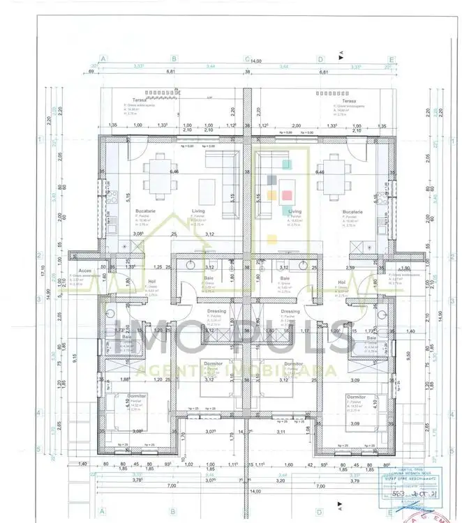 1/2 Duplex PARTER, 2 bai, finisaje la alegere